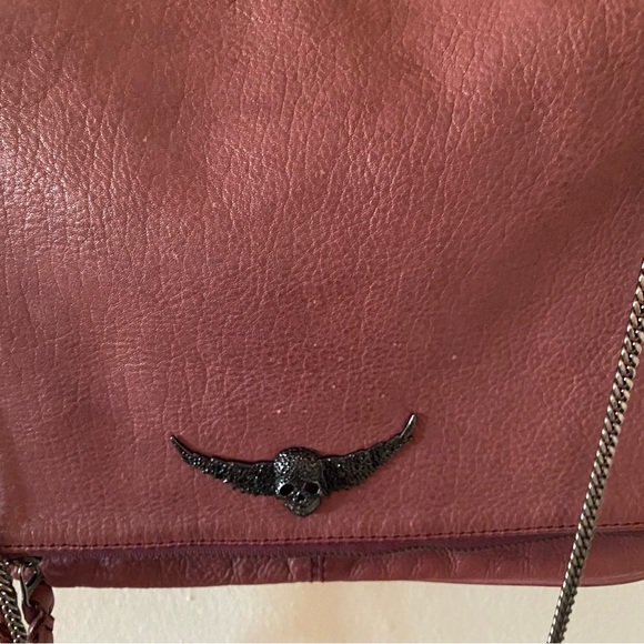 Zadig and Voltaire Purple Leather shoulder Bag with Skull and Chains - Picture 3 of 7